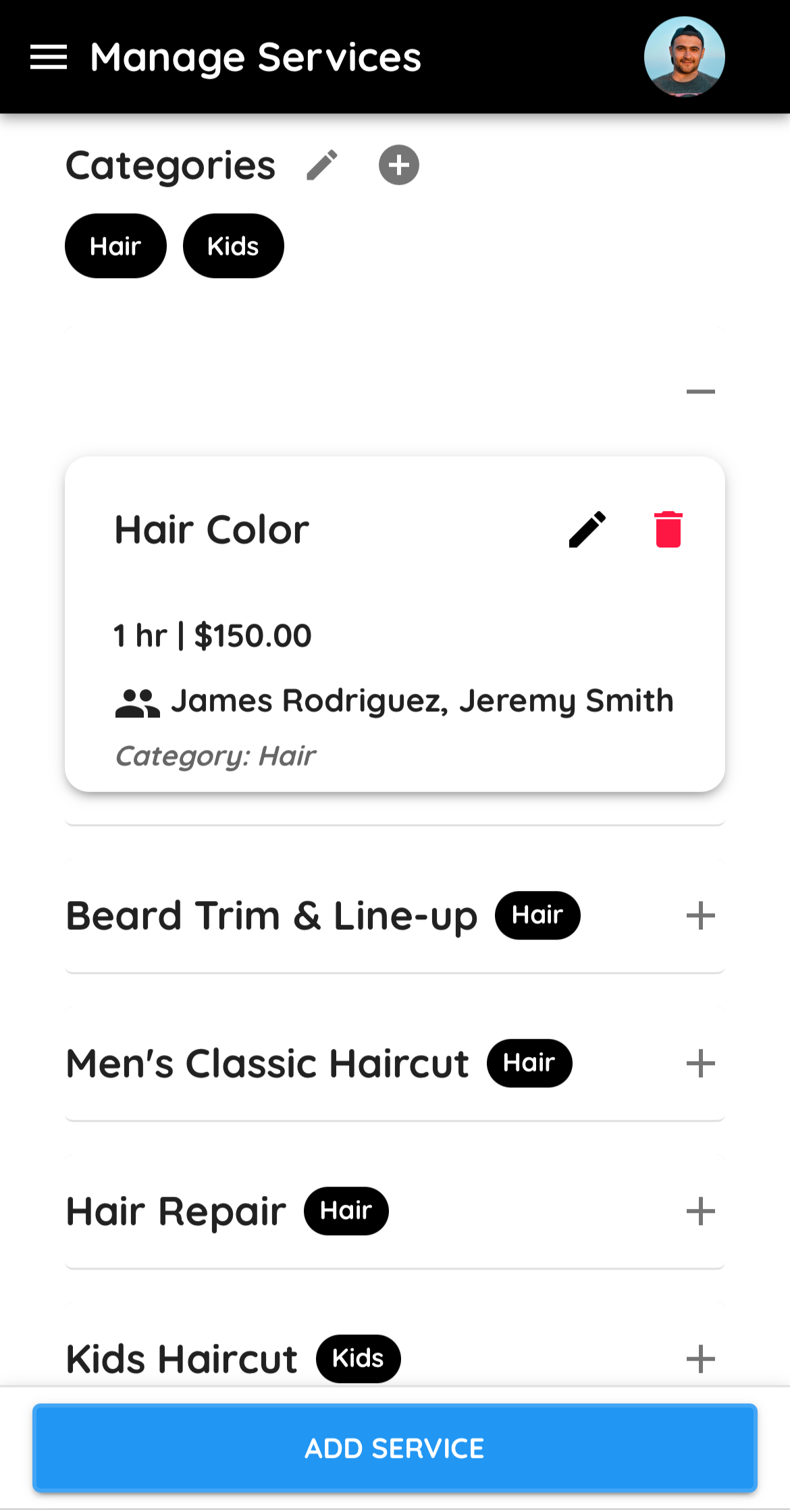 Staff availability and shift management view