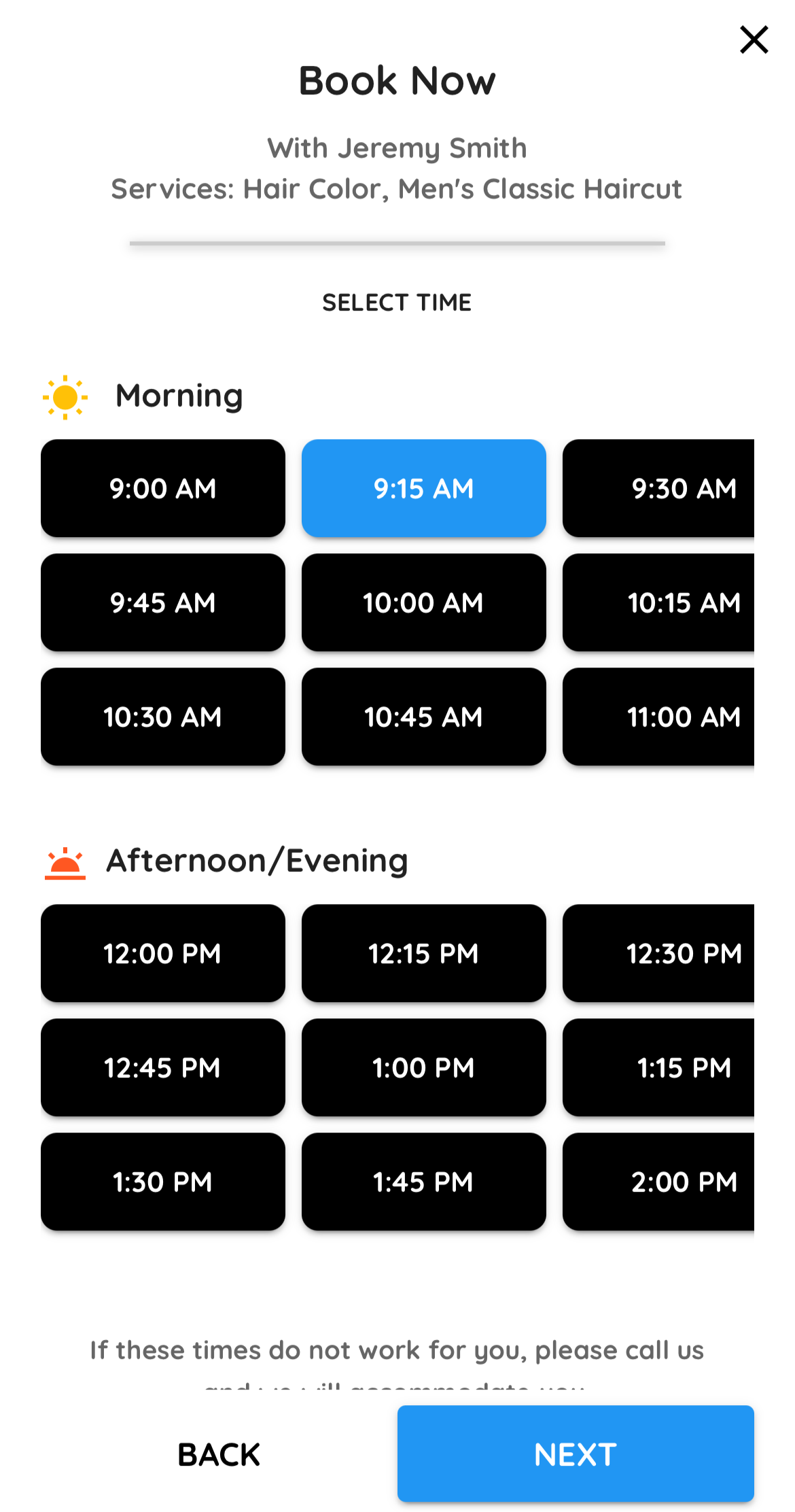 Mobile-friendly booking experience for barbershops