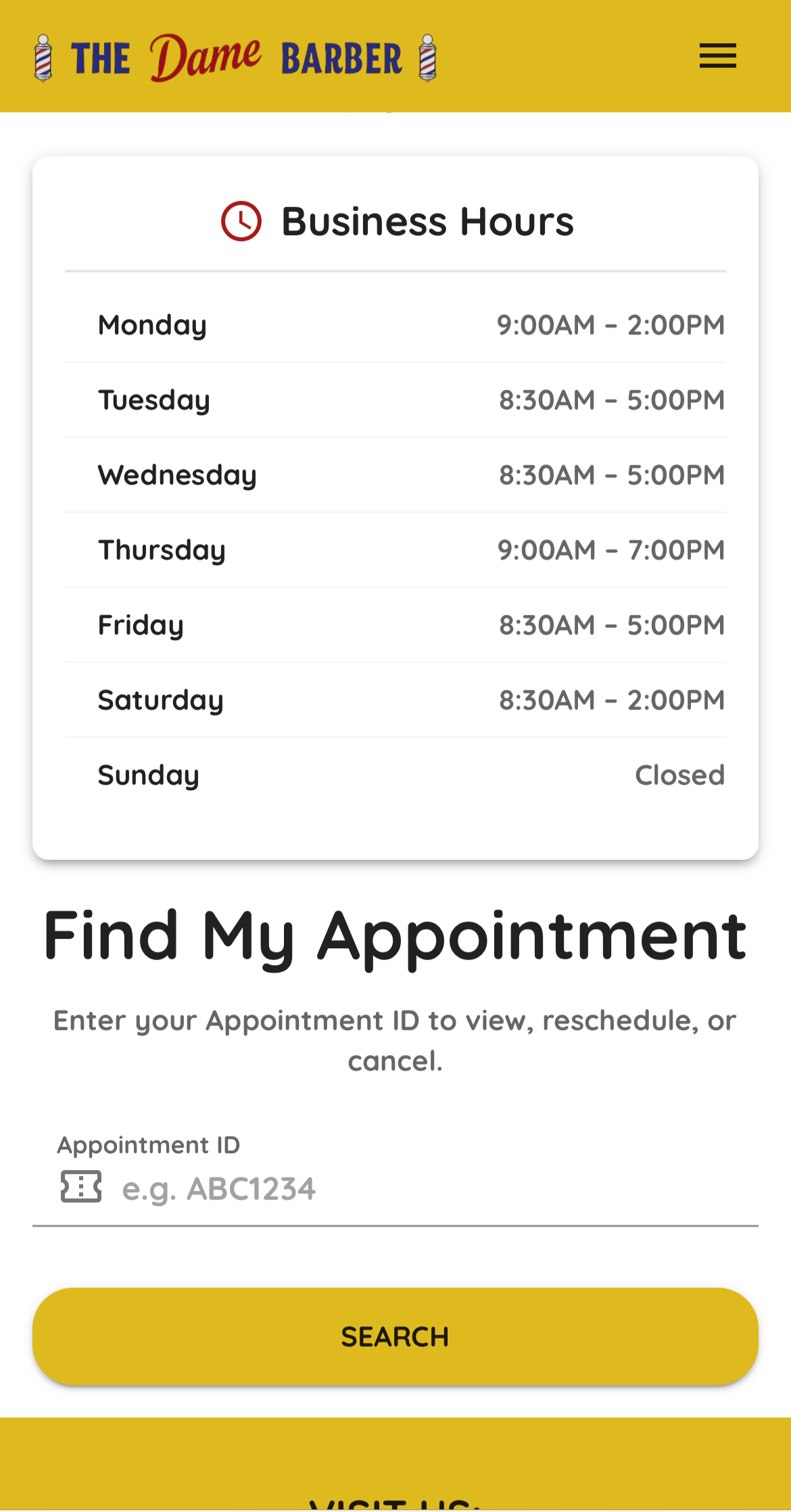 Mobile-optimized booking website design