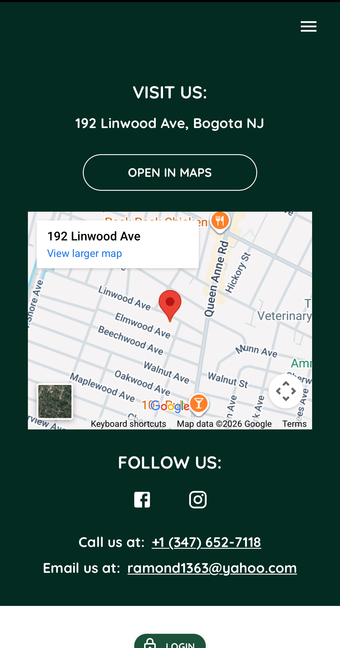 Contact and booking call-to-action section
